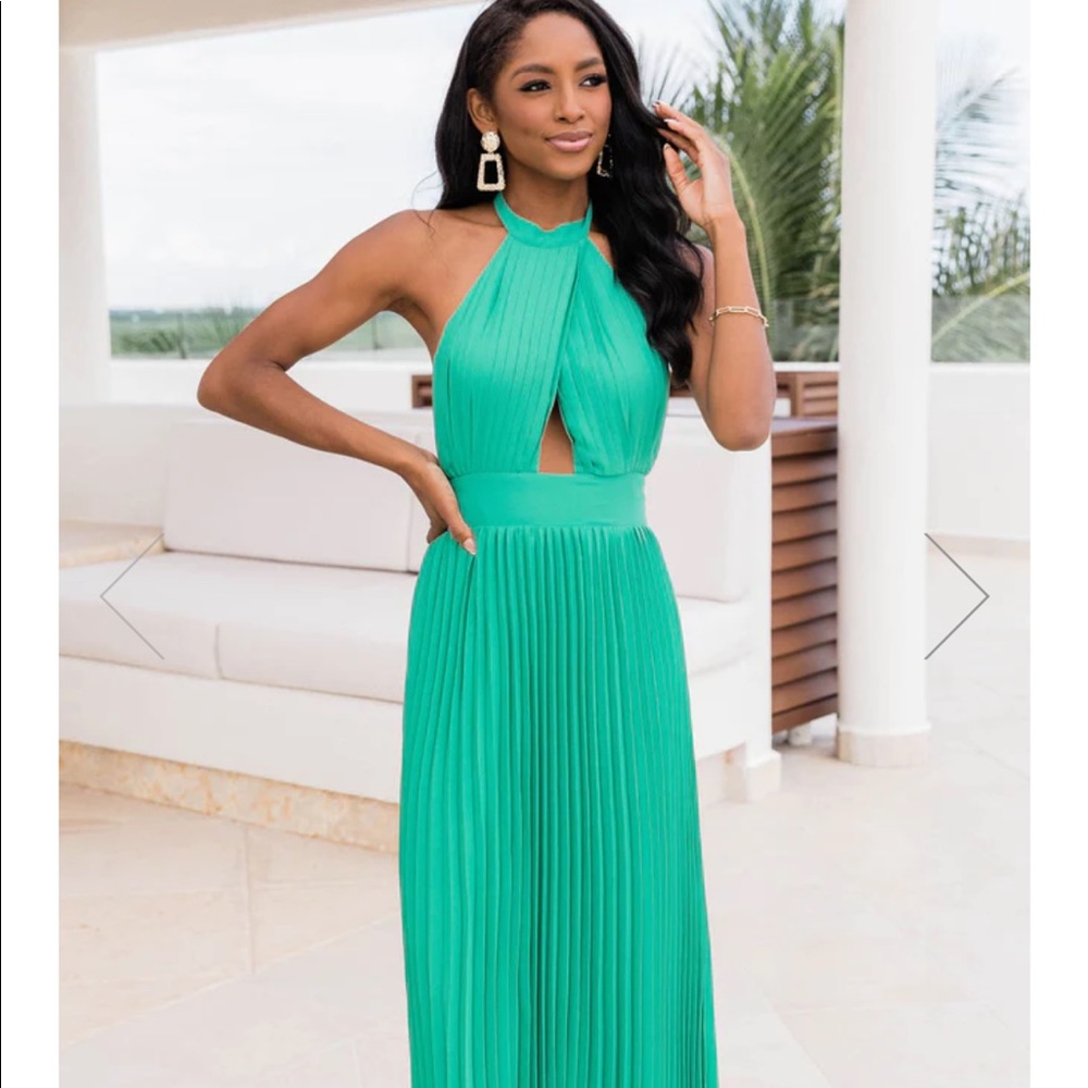 Pleated Halter Maxi - Picture 2 of 9